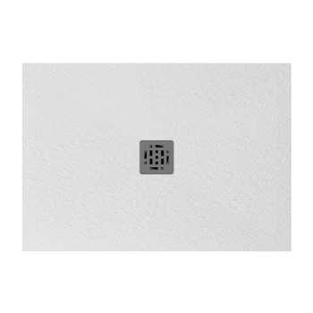 Piatto doccia 70x100 Ceramica Slim H2,5 Globo Docciapietra Bianco con Piletta Centrale e Griglia Cromo