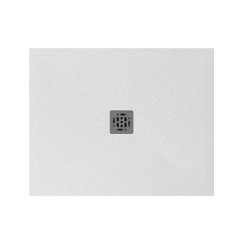 Piatto doccia 80x100 Ceramica Slim H2,5 Globo Docciapietra Bianco con Piletta Centrale e Griglia Cromo