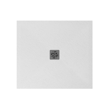 Piatto doccia 90x100 Ceramica Slim H2,5 Globo Docciapietra Bianco con Piletta Centrale e Griglia Cromo