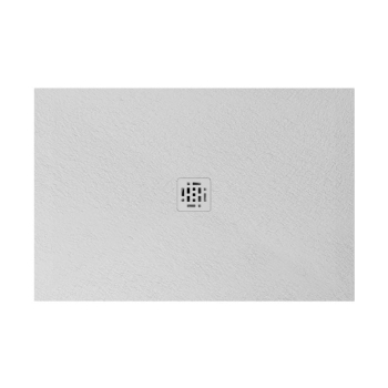 Piatto doccia 80x120 Ceramica Slim H2,5 Globo Docciapietra Bianco con Piletta Centrale e Griglia Bianca