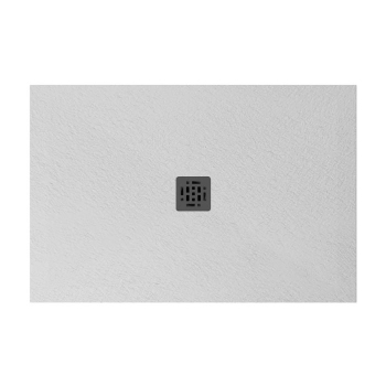 Piatto doccia 80x120 Ceramica Slim H2,5 Globo Docciapietra Bianco con Piletta Centrale e Griglia Cromo