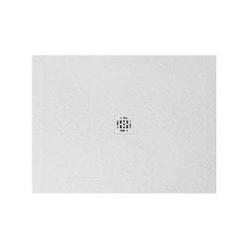 Piatto doccia 90x120 Ceramica Slim H2,5 Globo Docciapietra Bianco con Piletta Centrale e Griglia Bianca