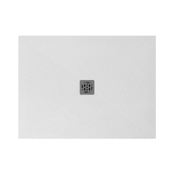 Piatto doccia 90x120 Ceramica Slim H2,5 Globo Docciapietra Bianco con Piletta Centrale e Griglia Cromo