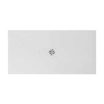 Piatto doccia 70x140 Ceramica Slim H2,5 Globo Docciapietra Bianco con Piletta Centrale e Griglia Bianca