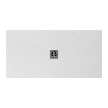 Piatto doccia 70x140 Ceramica Slim H2,5 Globo Docciapietra Bianco con Piletta Centrale e Griglia Cromo