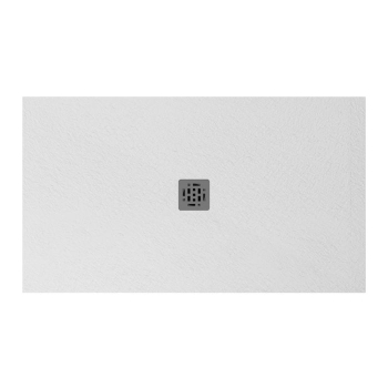 Piatto doccia 80x140 Ceramica Slim H2,5 Globo Docciapietra Bianco con Piletta Centrale e Griglia Cromo