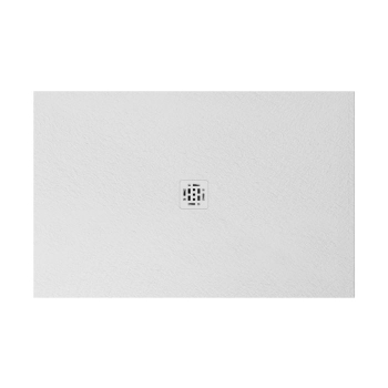 Piatto doccia 90x140 Ceramica Slim H2,5 Globo Docciapietra Bianco con Piletta Centrale e Griglia Bianca