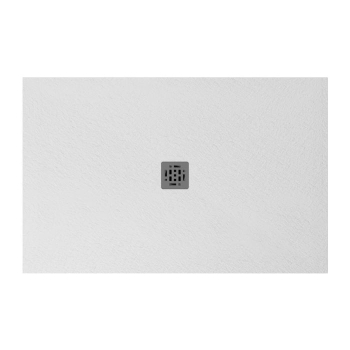Piatto doccia 90x140 Ceramica Slim H2,5 Globo Docciapietra Bianco con Piletta Centrale e Griglia Cromo