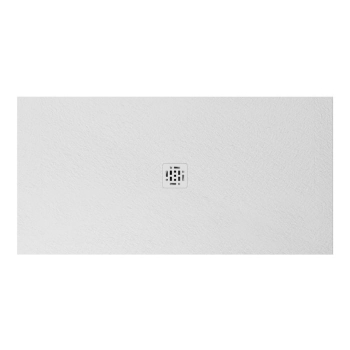 Piatto doccia 80x160 Ceramica Slim H2,5 Globo Docciapietra Bianco con Piletta Centrale e Griglia Bianca