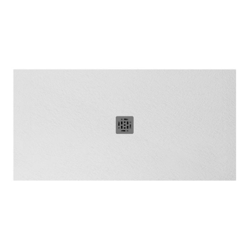 Piatto doccia 80x160 Ceramica Slim H2,5 Globo Docciapietra Bianco con Piletta Centrale e Griglia Cromo