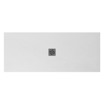 Piatto doccia 70x170 Ceramica Slim H2,5 Globo Docciapietra Bianco con Piletta Centrale e Griglia Cromo