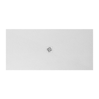 Piatto doccia 80x170 Ceramica Slim H2,5 Globo Docciapietra Bianco con Piletta Centrale e Griglia Bianca
