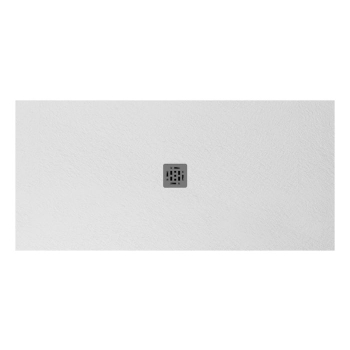 Piatto doccia 80x170 Ceramica Slim H2,5 Globo Docciapietra Bianco con Piletta Centrale e Griglia Cromo