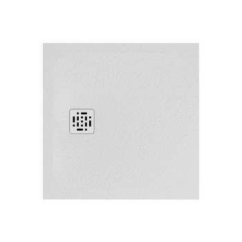 Piatto doccia 80x80 Ceramica Slim H3 Globo Docciapietra Bianco con Piletta e Griglia Bianca