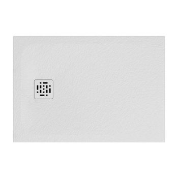 Piatto doccia 70x100 Ceramica Slim H3 Globo Docciapietra Bianco con Piletta e Griglia Bianca