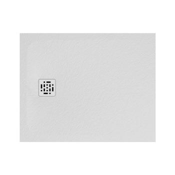 Piatto doccia 80x100 Ceramica Slim H3 Globo Docciapietra Bianco con Piletta e Griglia Bianca