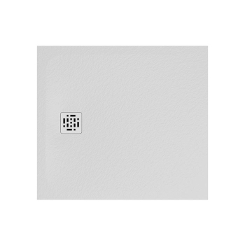 Piatto doccia 90x100 Ceramica Slim H3 Globo Docciapietra Bianco con Piletta e Griglia Bianca