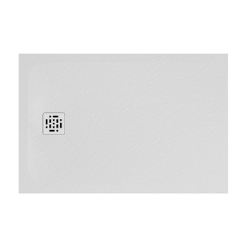 Piatto doccia 80x120 Ceramica Slim H3 Globo Docciapietra Bianco con Piletta e Griglia Bianca