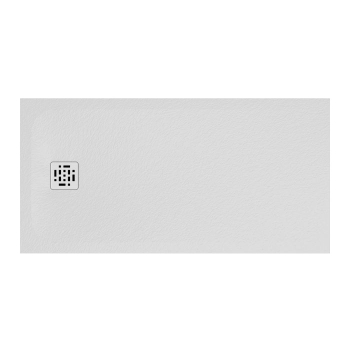 Piatto doccia 70x140 Ceramica Slim H3 Globo Docciapietra Bianco con Piletta e Griglia Bianca