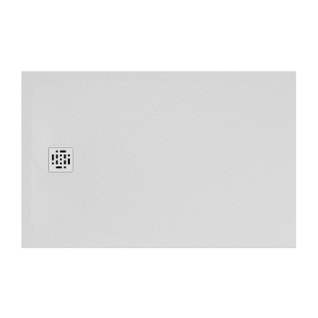 Piatto doccia 90x140 Ceramica Slim H3 Globo Docciapietra Bianco con Piletta e Griglia Bianca