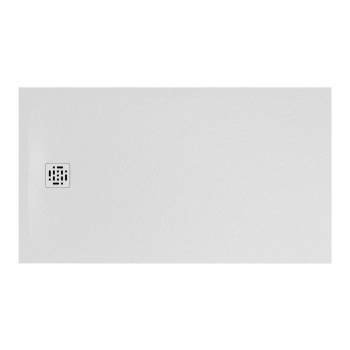Piatto doccia 90x160 Ceramica Slim H3 Globo Docciapietra Bianco con Piletta e Griglia Bianca