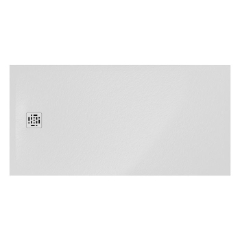 Piatto doccia 90x180 Ceramica Slim H3 Globo Docciapietra Bianco con Piletta e Griglia Bianca