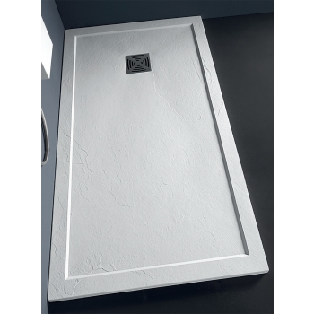 Piatto doccia 80x80 Marmo Resina H3,3 bordato Flat Tamanaco bianco