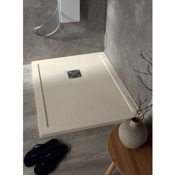 Piatto doccia 80x80 Marmo Resina H3,3 bordato Flat Tamanaco Crema