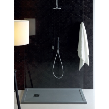 Piatto doccia 90x90 Marmo Resina H3,3 bordato Flat Tamanaco Grigio Cemento