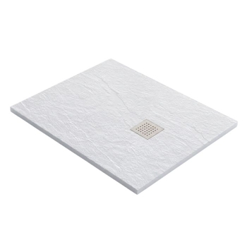 Piatto Doccia in Pietra Artificiale 80x100 cm Invictus H3 Ceramica Azzurra Bianco Gesso