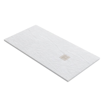Piatto Doccia in Pietra Artificiale 80x160 cm Invictus H3 Ceramica Azzurra Bianco Gesso