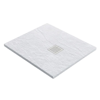 Piatto Doccia in Pietra Artificiale 80x70 cm Invictus H3 Ceramica Azzurra Bianco Gesso