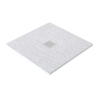 Piatto Doccia in Pietra Artificiale 80x80 cm Invictus H3 Ceramica Azzurra Bianco Gesso