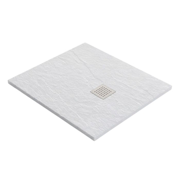 Piatto Doccia in Pietra Artificiale 80x90 cm Invictus H3 Ceramica Azzurra Bianco Gesso
