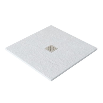 Piatto Doccia in Pietra Artificiale 90x90 cm Invictus H3 Ceramica Azzurra Bianco Gesso
