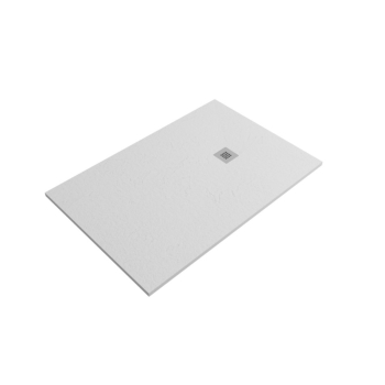 Zenon Receveur de douche Smart Slate en gel coat h.2,5 rectangulaire cm. 70x120 blanc avec drain et grille inclus