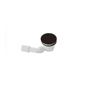 Piletta con sifone per piatto doccia dia. 90 mm tappo in ceramica nero