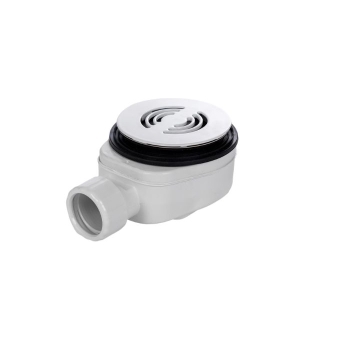 Piletta con sifone per piatto doccia Azzurra Solodue diametro 90 mm tappo bianco opaco