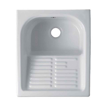 Lavatoio Misurina cm. 44x52 con strizzatoio bianco lucido di Ceramica Alice