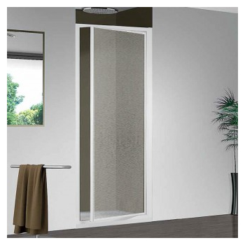 Porta doccia Smeralda in acrilico bollicine cm. 70 profilo bianco di Giava
