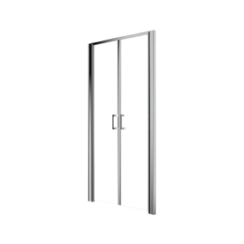 Porta Doccia 100 cm Apertura a Saloon H190 Cristallo Trasparente Golden