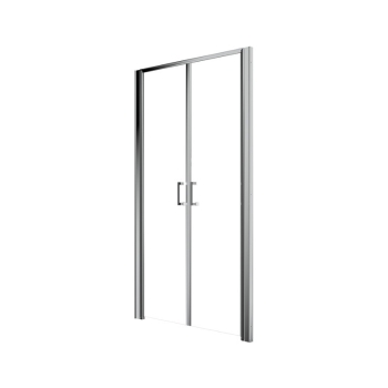 Porta Doccia 120 cm Apertura a Saloon H190 Cristallo Trasparente Golden