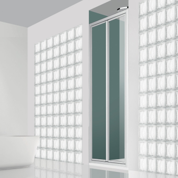Porta doccia saloon Smeralda in acrilico bollicine cm. 80 con profilo bianco di Giava