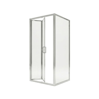 Box Doccia 100x75 Angolare Porta Soffietto con Fisso H190 Cristallo Trasp. 6mm Profilo Cromo Golden