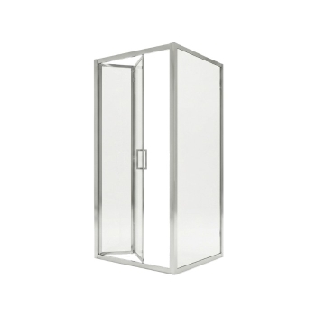 Box Doccia 75x90 Angolare Porta a Soffietto con Fisso H190 Cristallo Trasp. 6mm Profilo Cromo Golden