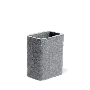 Portaspazzolini Aries da appoggio cm. 9,2x6,5 in resina grigio cemento di Gedy