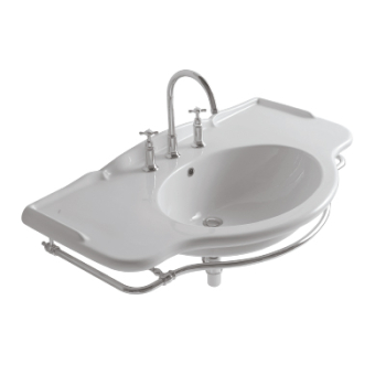 Portasciugamani frontale in ottone cromato per lavabo (per PA022) di Ceramica Globo