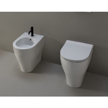 Sanitari App Terza Età  Filomuro Vortice 54x36 cm H. 48 Copriw. Avvolgente. Soft Close Bianco