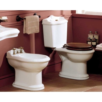 Sanitari Jubileum monoblocco con sedile in noce massello softclose cm. 75 di Ceramica Azzurra
