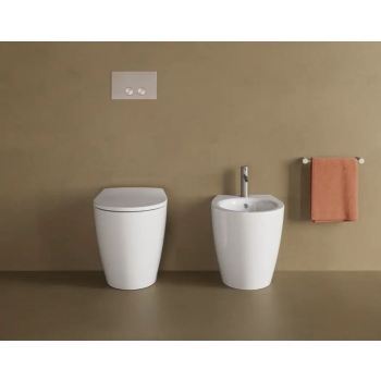 Sanitari Italy Filomuro 52x37 cm Silentech con Copriwater avvolgente Soft-Close Bianchi